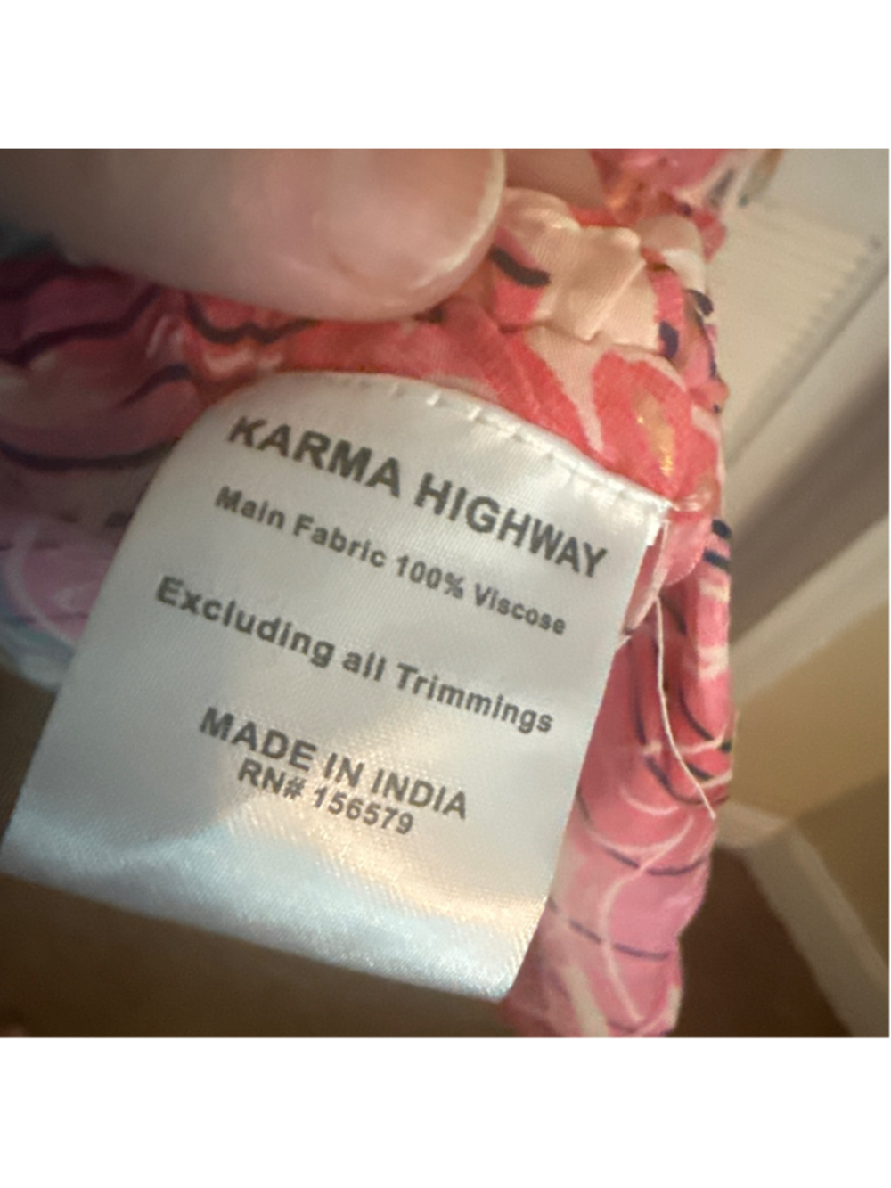 Karma Highway Maxi Dress Size OS Pink Blue Paisley Print - Picture 8 of 8
